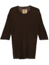 Uma Wang Knitted T-shiet In Brown