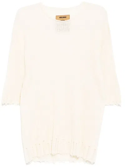 Uma Wang Knitted T-shiet In Neutrals