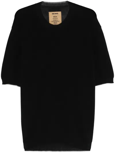Uma Wang Knitted T-shirt In Black