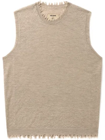 Uma Wang Knitted Vest In Neutrals