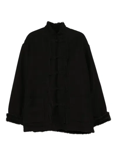 Uma Wang Knot-button Jacket In Black