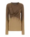 Uma Wang Knotted Long-sleeved T-shirt In Brown