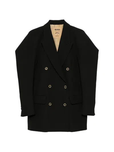 Uma Wang Kobbl Double-breasted Sculptural-sleeve Jacket In Black