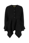 Uma Wang Omens Black Koney Asymmetric-hem Cotton-blend Jacket In Black
