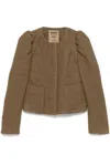Uma Wang Long-sleeved Jacket In Brown
