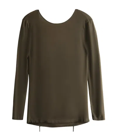 Uma Wang Lace-up T-shirt In Green