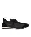 Uma Wang Suede-panelled Lace-up Sneakers In Black