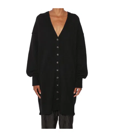 Uma Wang Layered Asymmetric Cardigan In Black