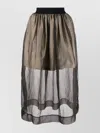 Uma Wang Layered Midi Skirt Elastic Waistband In Brown
