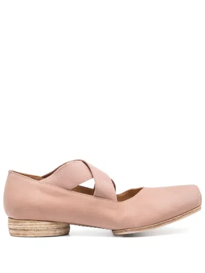 Uma Wang Leather Ballerina In Pink