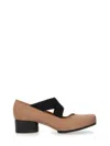 Uma Wang Pink Ballet Flats With Square Toe And Medium Heel In Suede Woman In Multi