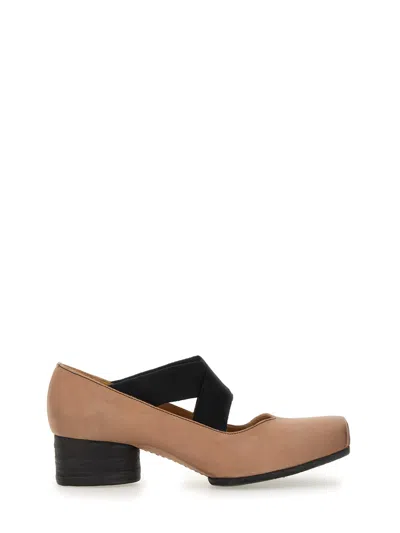 Uma Wang Leather Ballerina Flats With 23 Mm Square Toe In Pink