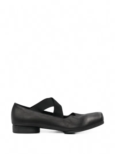 Uma Wang Calf Leather Ballerina Flat In Black