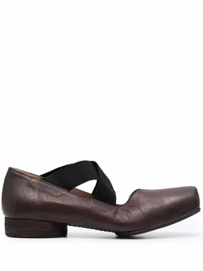 Uma Wang Leather Ballet Flats In Brown