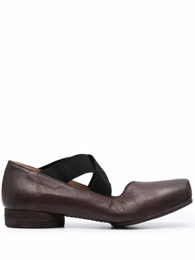 Uma Wang Leather Ballet Flats In Brown