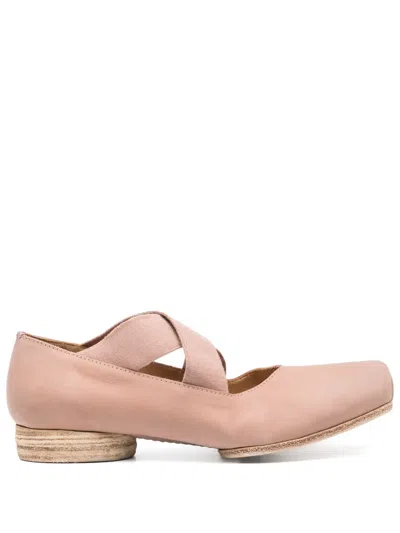 Uma Wang Leather Ballet Flats In Pink