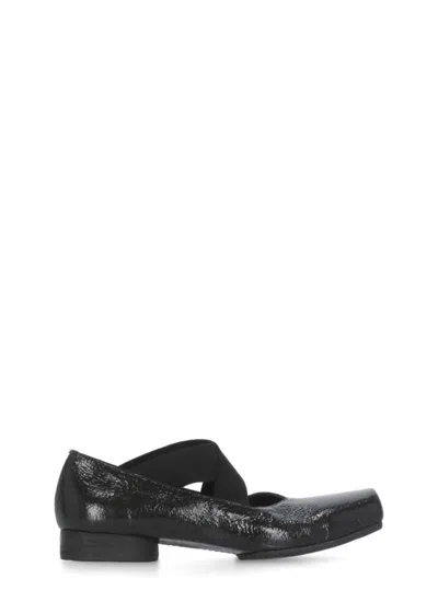 Uma Wang Leather Ballet Shoes In Black