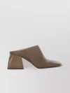 Uma Wang Leather Block Heel Mules With Squared Toe