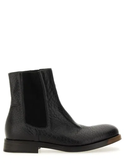 Uma Wang Leather Boot In Black