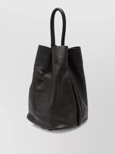 Uma Wang Leather Bucket Bag In Black