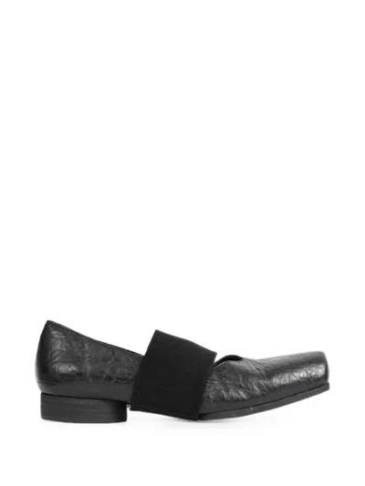 Uma Wang Leather Elasticated Flats Pumps In Black