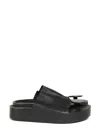 Uma Wang Toe Round Head Slippers In Black