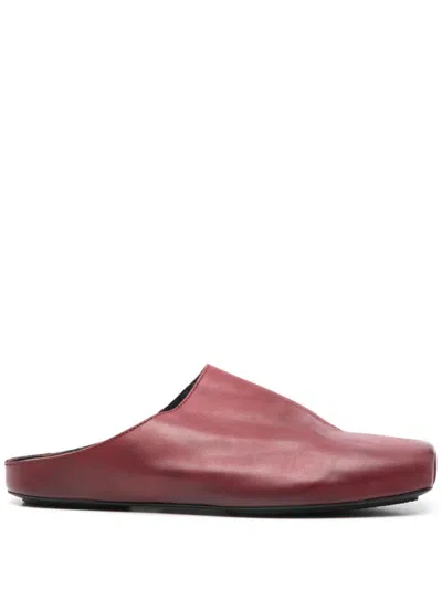 Uma Wang Leather Mules In Red