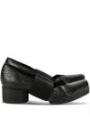 Uma Wang Leather Pumped Ballerina In Black
