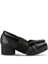 Uma Wang Leather Pumped Ballerina In Black
