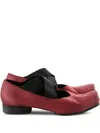 Uma Wang Red And Black Leather Ballet Flats In Red