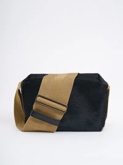 Uma Wang Leather Shoulder Bag In Black