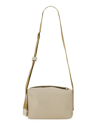 Uma Wang Leather Shoulder Bag In Beige