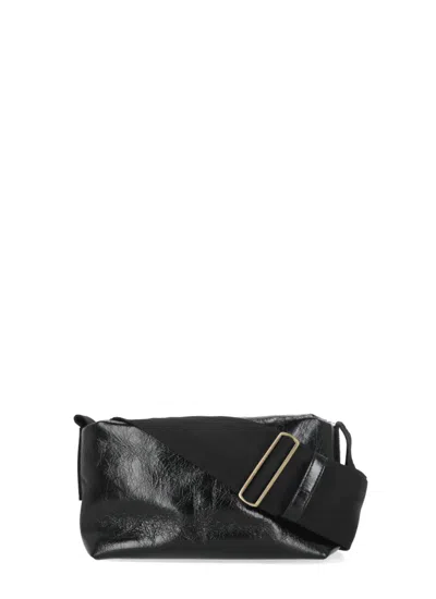 Uma Wang Leather Shoulder Bag In Black