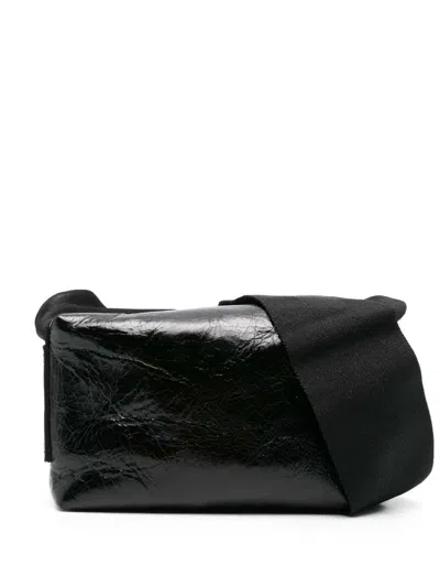 Uma Wang Leather Shoulder Bag In Black