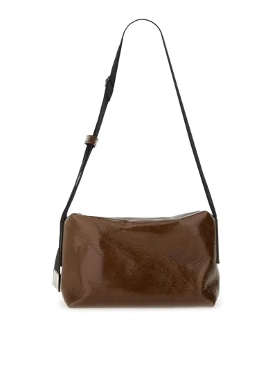 Uma Wang Leather Shoulder Bag In Brown