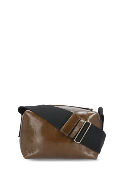 Uma Wang Leather Shoulder Bag In Brown