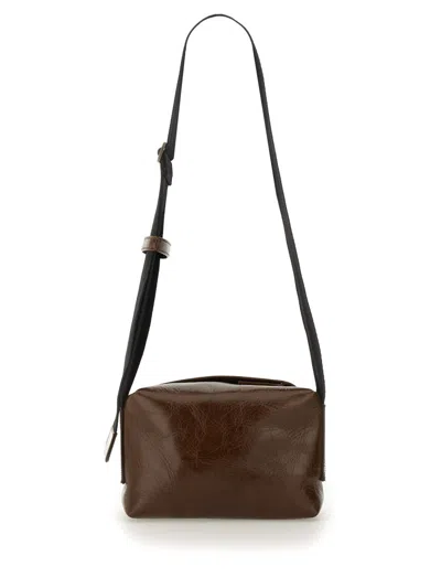 Uma Wang Leather Shoulder Bag In Brown