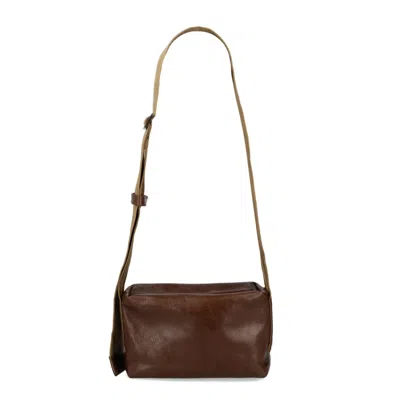 Uma Wang Leather Shoulder Bag In Brown