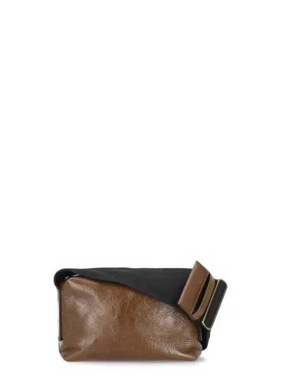 Uma Wang Leather Shoulder Bag In Brown