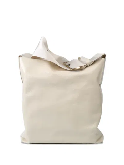 Uma Wang Leather Shoulder Bag In Neutrals