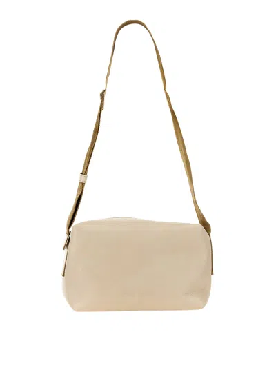 Uma Wang Leather Shoulder Bag In White