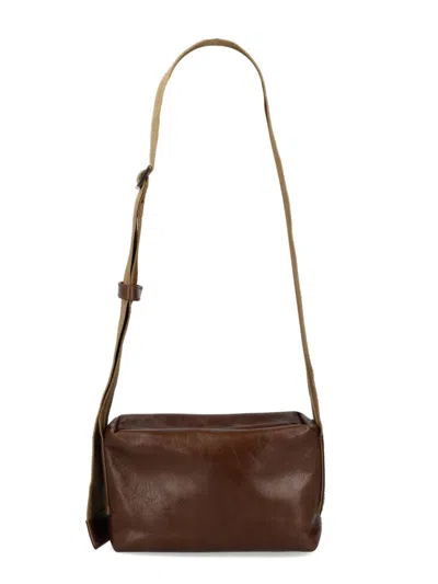 Uma Wang Leather Shoulder Handbag - Mini Size In Brown