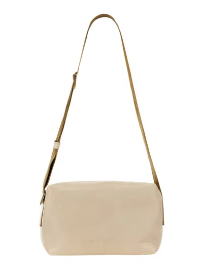 Uma Wang Leather Shoulder Handbag In White