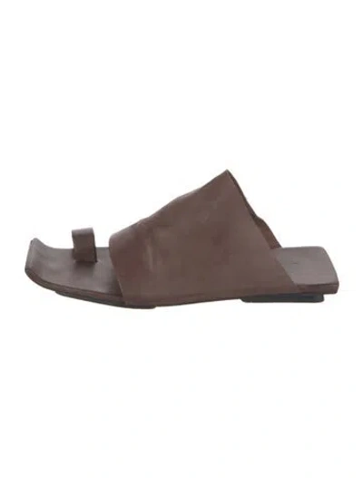 Pre-owned Uma Wang Leather Slides In Black