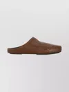 Uma Wang Leather Slippers With Flat Sole And Squared Toe In Animal Print