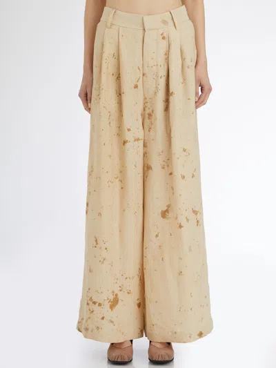 Uma Wang Linen And Cotton Paella Trousers In Neutral