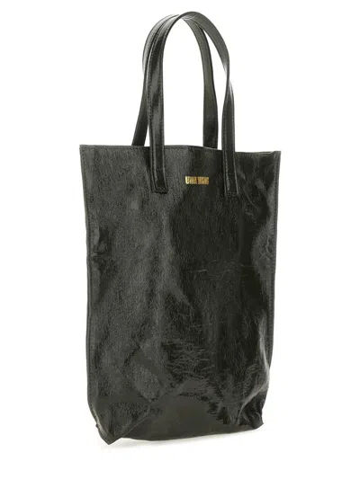 Uma Wang Linen And Polyurethane Blend Tote Bag In Green