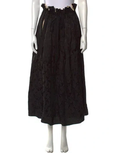 Pre-owned Uma Wang Linen Long Skirt In Black