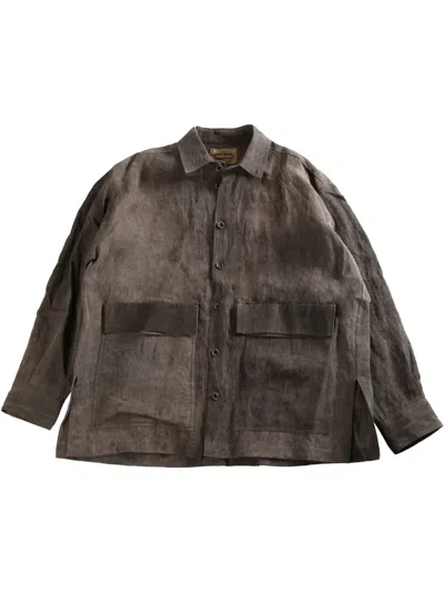 Uma Wang Linen Overshirt In Grey