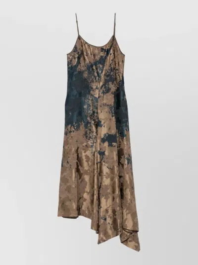 Uma Wang Acrry Linen Blend Dress In Brown